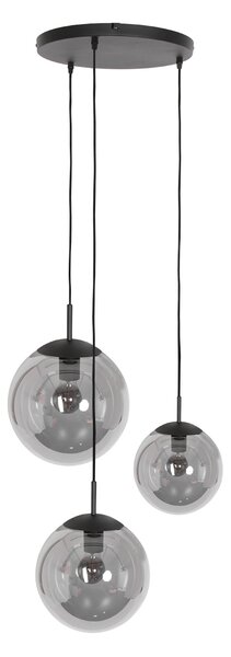 Steinhauer - lampada a sospensione - Bollique LED - nero - vetro metallo - Ø 40cm - E27 - 3123ZW