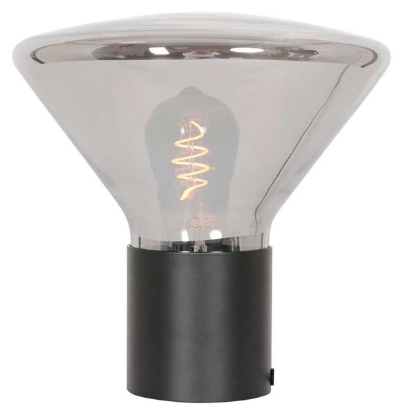 Steinhauer - lampada da tavolo - Ambiance - nero - vetro metallo vetro fumé - Ø 26cm - E27 - 3401ZW