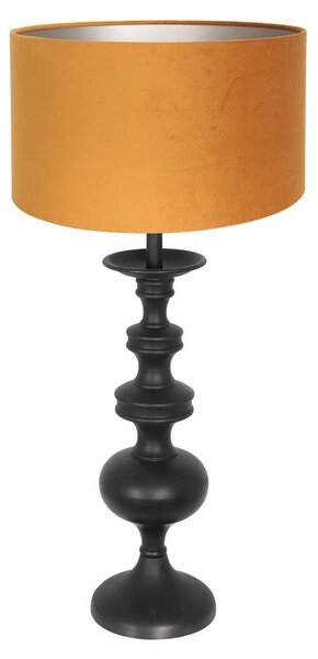 Anne Lighting - lampada da tavolo - Lyons - nero - legno velluto - Ø 40cm - E27 - 3484ZW