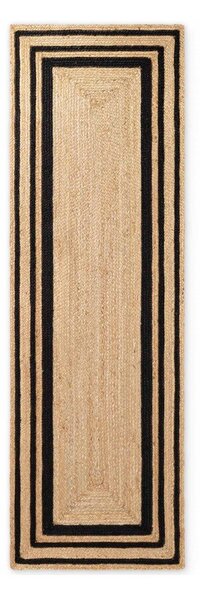 Passatoia nera/di colore naturale in iuta reversibile/tessuta a mano 80x250 cm Looma – Hanse Home