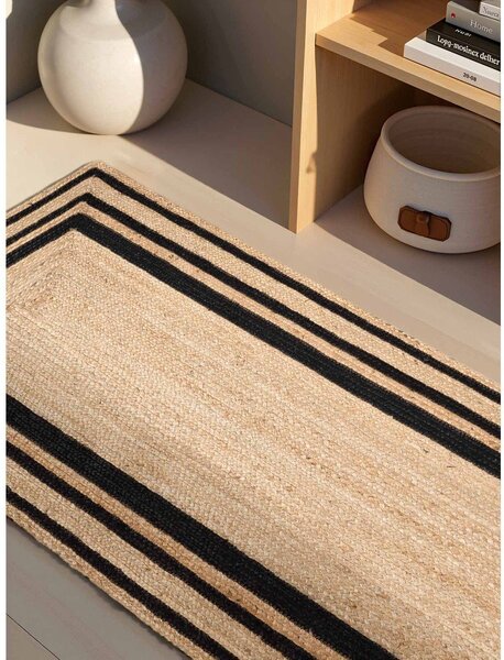 Passatoia nera/di colore naturale in iuta reversibile/tessuta a mano 80x250 cm Looma – Hanse Home