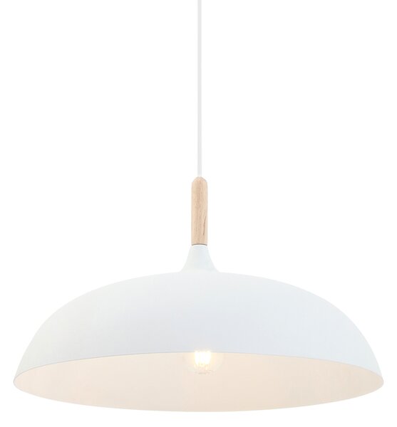 Mexlite - lampada a sospensione - Bjorr - bianco - legno metallo - Ø 45cm - E27 - 7731W