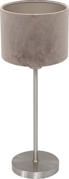 Mexlite - lampada da tavolo - Noor - acciaio argento - metallo tessile - lampada da comodino - E27 - 4412ST