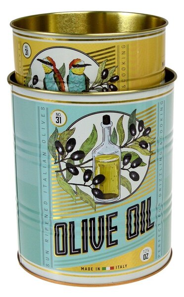 Scatole in set decorative in stagno 2 pz ø 11x13 cm Olive Oil – Rex London