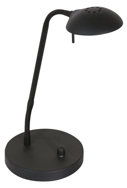 Mexlite - lampada da tavolo - Biron - nero - vetro metallo - lampada da scrivania - LED - 7502ZW