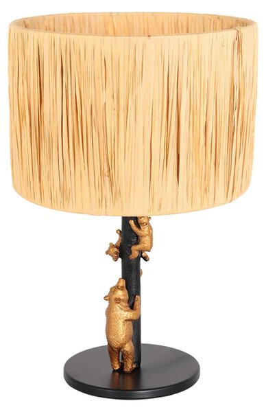 Anne Lighting - lampada da tavolo - Animaux - nero - erba metallo - Ø 20cm - E27 - 3714ZW
