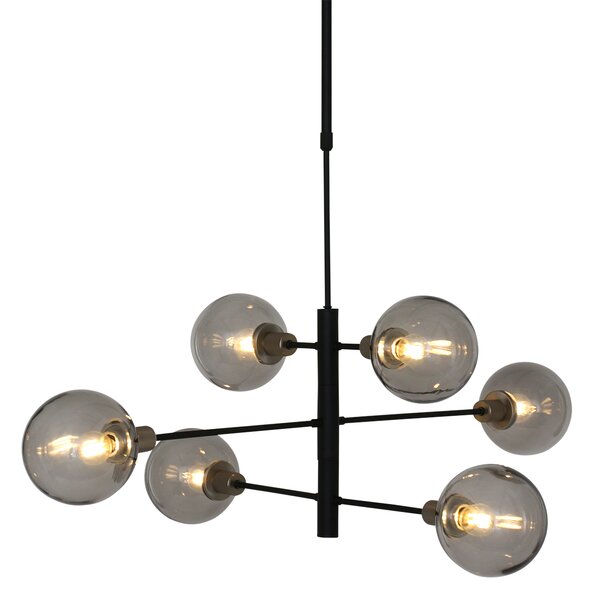 Steinhauer - lampada a sospensione - Constellation - nero - vetro metallo - Ø 105cm - E14 - 2709ZW