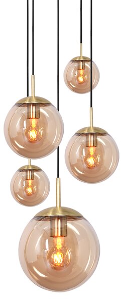 Steinhauer - lampada a sospensione - Bollique LED - ambra - vetro metallo - Ø 60cm - E27 - 2730ME