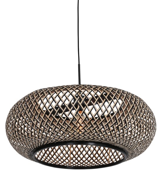Anne Lighting - lampada a sospensione - Maze - nero - bambù legno - Ø 60cm - E27 - 7506ZW