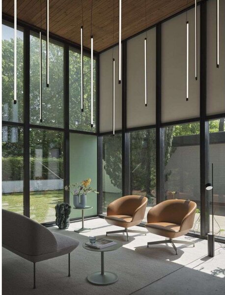 Lampada a sospensione Muuto, dimmerabile, Nero, Sala da pranzo, Alluminio
