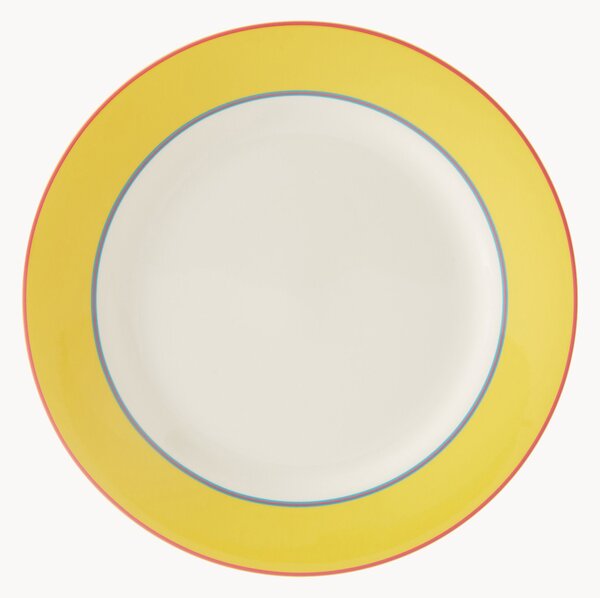 Set di 4 piatti piani in Fine China Calypso Yellow