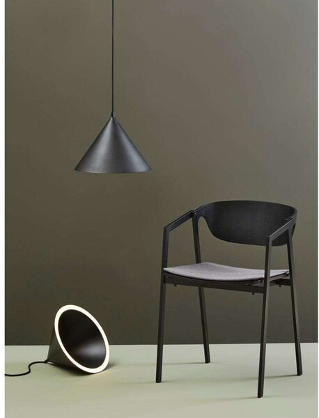 Lampada a sospensione Woud, Nero, Sala da pranzo, Alluminio