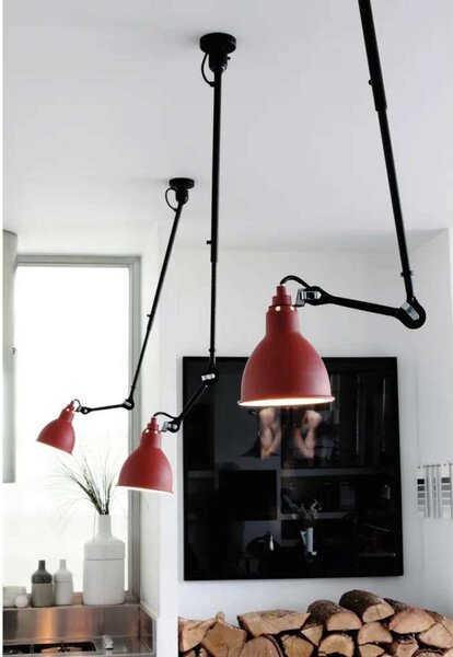 Plafoniera Lampe Gras, Rosso, Soggiorno, Metallo