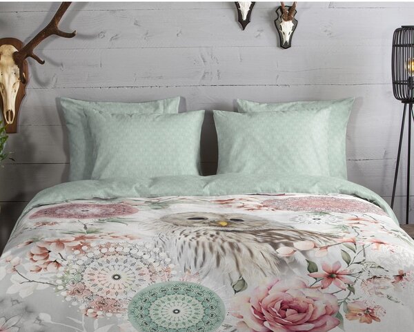 Biancheria da letto verde in flanella per letto singolo 140x200 cm Omaira – HIP