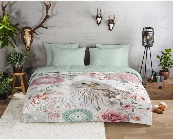 Biancheria da letto verde in flanella per letto singolo 140x200 cm Omaira – HIP