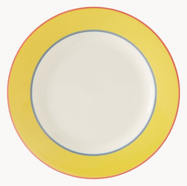 Set di 4 piatti da colazione in Fine China Calypso Yellow Side