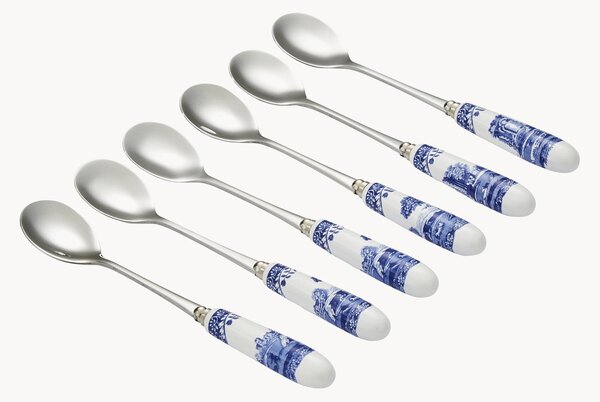 Set di 6 cucchiaini da tè Blue Italian