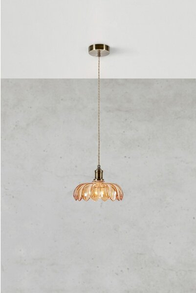 Lampadario color ottone e color ambra con paralume in vetro ø 25,5 cm Kurage – Markslöjd