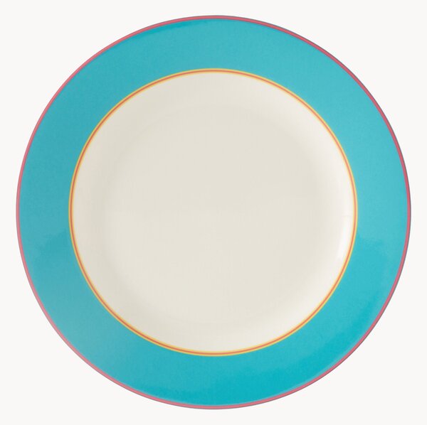 Set di 4 piatti da colazione in Fine China Calypso Turq