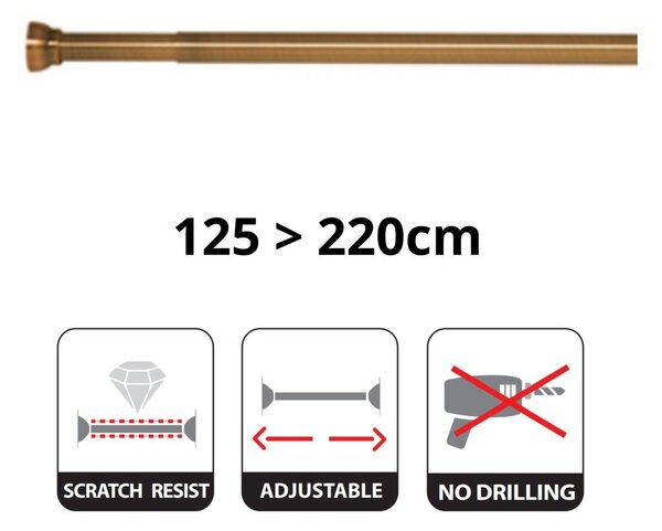 Asta per tenda da doccia oro opaco 125 - 200 cm Kreta – Spirella