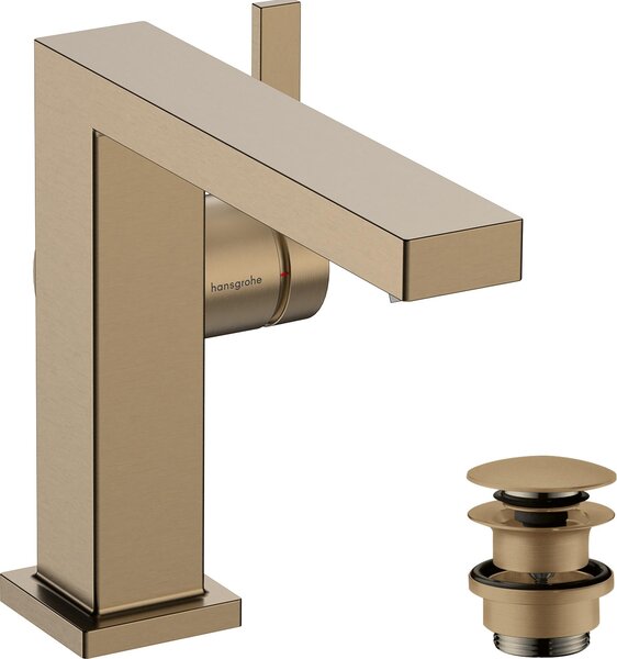 Hansgrohe Tecturis E Fine Mitigeur monocommandé pour lavabo 110, saillie 155mm, garniture de vidage Push-Open, CoolStart, EcoSmart+, 73020140, 73020140
