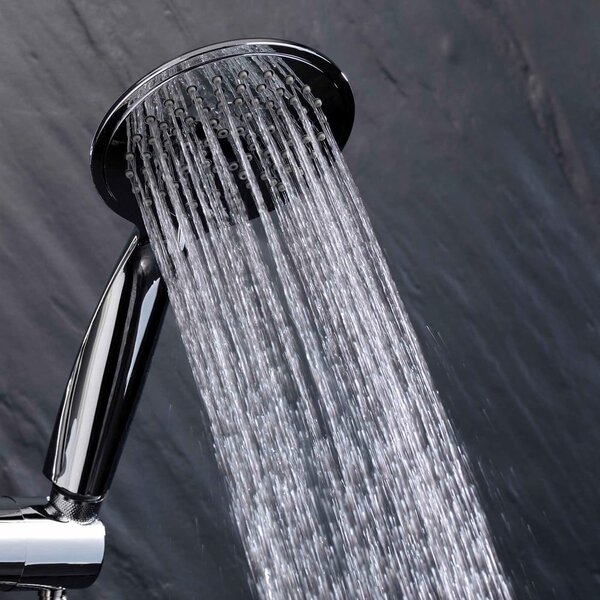 Set per doccia color argento opaco in plastica con doccetta 70 cm Hydro – douceur d'intérieur