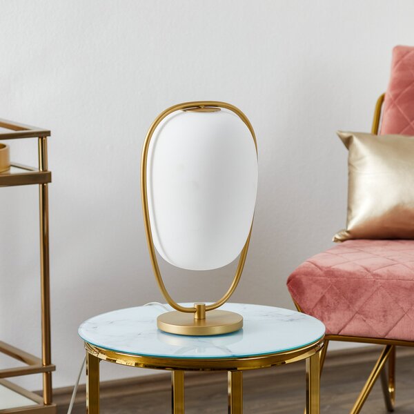 Lampade da tavolo kdln, Lannà, Dorato / Ottone, Soggiorno, Vetro, Design
