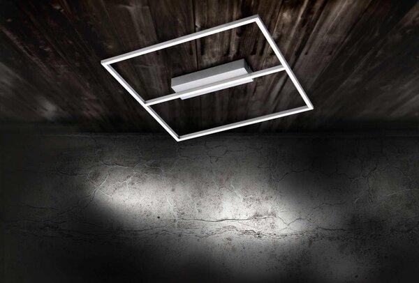 Lampada da soffitto INIGO di Paul Neuhaus, acciaio, 1 pannello LED da 28W, 3000K, lampada per interni, grado di protezione IP20