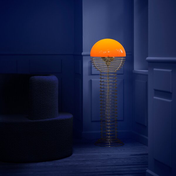 Lampada da terra Verpan, Wire, Arancione, Soggiorno, Metallo, Design