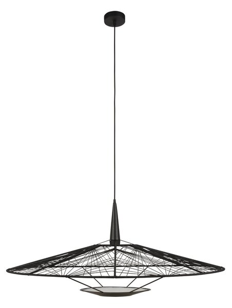 Lampada a sospensione Forestier, Carpa L, dimmerabile, Nero, Soggiorno, Tessuto / Tessile, Design