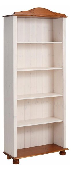 Libreria in legno di pino in colore bianco e naturale 70x181 cm Ella - Støraa
