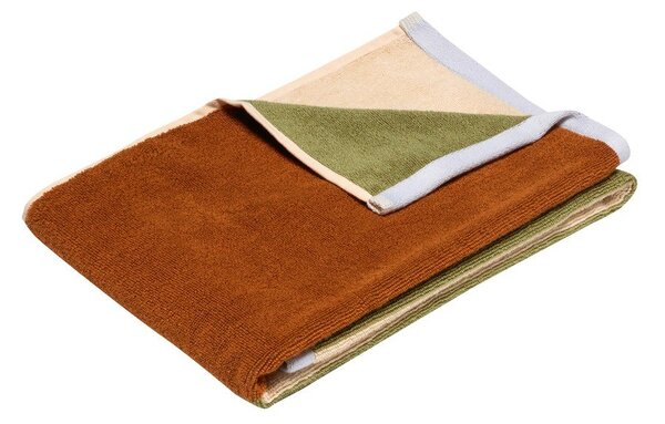 Asciugamano marrone in spugna di cotone 50x100 cm Block - Hübsch