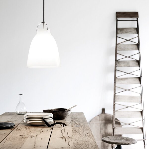 Lampada a sospensione FRITZ HANSEN, Caravaggio P2, dimmerabile, Bianco, Soggiorno, Vetro, Design