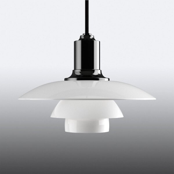 Lampada a sospensione Louis Poulsen, PH 2/1, dimmerabile, Bianco, Soggiorno, Vetro, Design