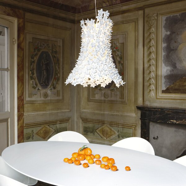 Lampada a sospensione Kartell, Bloom, Bianco, Soggiorno, Plastica, Design