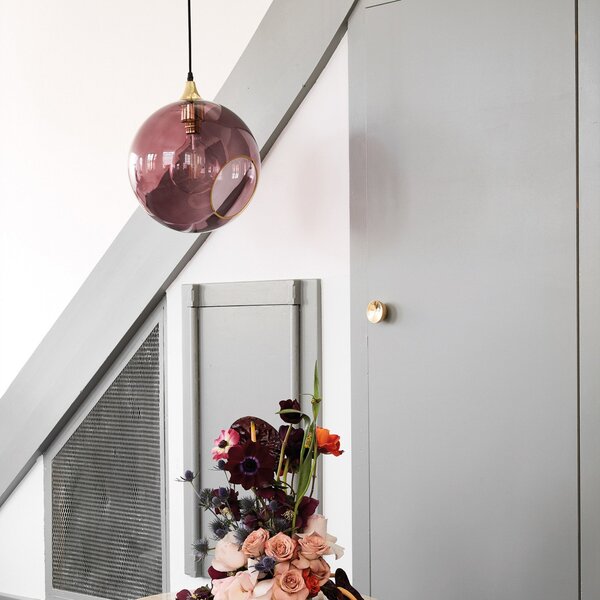 Lampada a sospensione DESIGN BY US, Ballroom XL, dimmerabile, Viola, Soggiorno, Vetro, Design