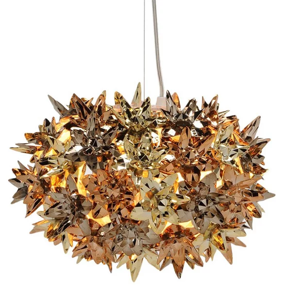 Lampada a sospensione Kartell, Bloom S2, Dorato / Ottone, Soggiorno, Plastica, Design