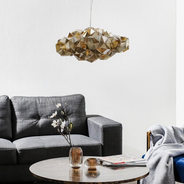 Lampada a sospensione Slamp, Drusa, Beige, Soggiorno, Plastica, Design