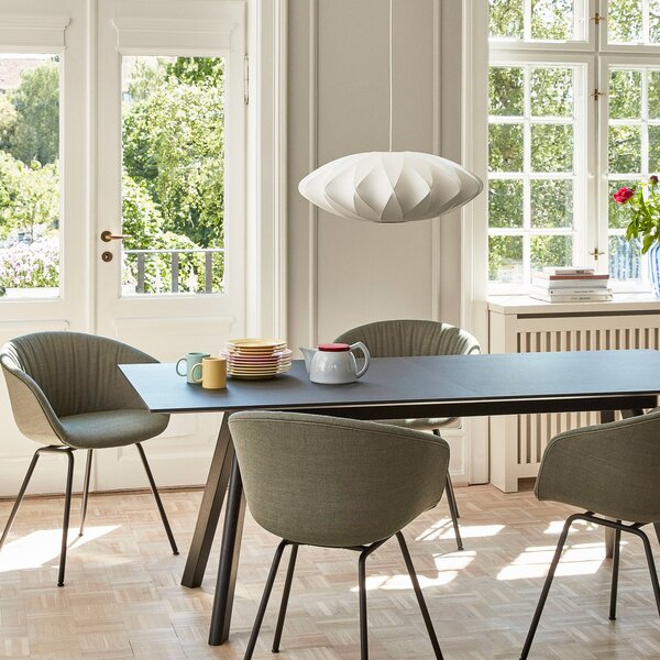 Lampada a sospensione HAY, Nelson Saucer Bubble Crisscros, dimmerabile, Bianco, Soggiorno, Plastica, Design