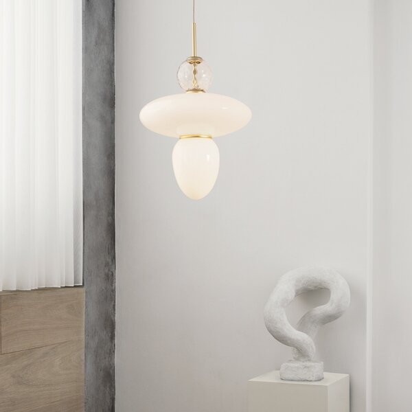 Lampada a sospensione Nuura Aps, Rizzatto 43, dimmerabile, Bianco, Soggiorno, Vetro, Design