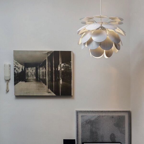 Lampada a sospensione MARSET, Discocó, dimmerabile, Bianco, Soggiorno, Plastica, Design