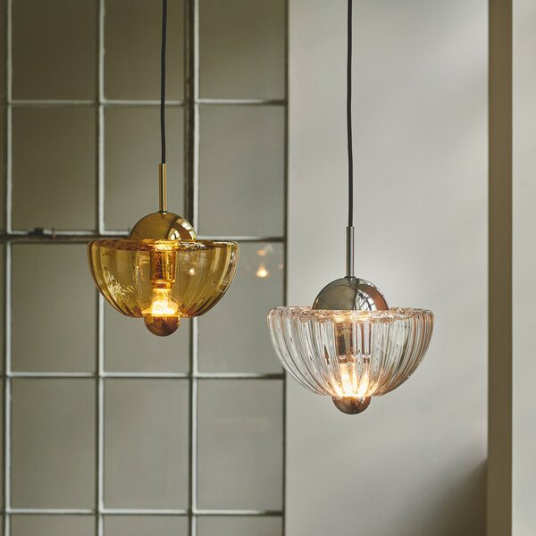 Lampada a sospensione DESIGN BY US, Lotus, dimmerabile, Trasparente, Soggiorno, Vetro, Design
