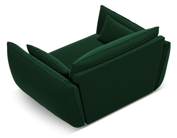 Poltrona verde scuro con rivestimento in velluto Vanda – Mazzini Sofas
