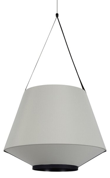 Lampada a sospensione Forestier, Carrie M, dimmerabile, Grigio, Soggiorno, Tessuto / Tessile, Design