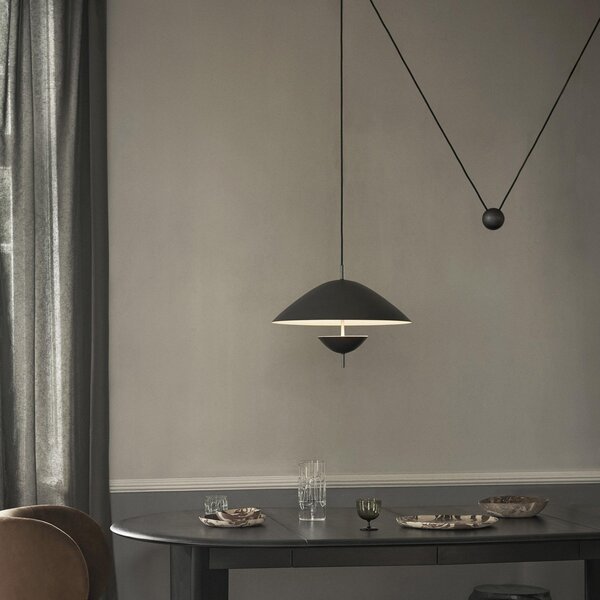 Lampada a sospensione ferm LIVING, Lod, dimmerabile, Nero, Soggiorno, Metallo, Design