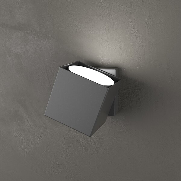 Applique Moderna Rotation Metallo Grigio Antracite 1 Luce Gx53