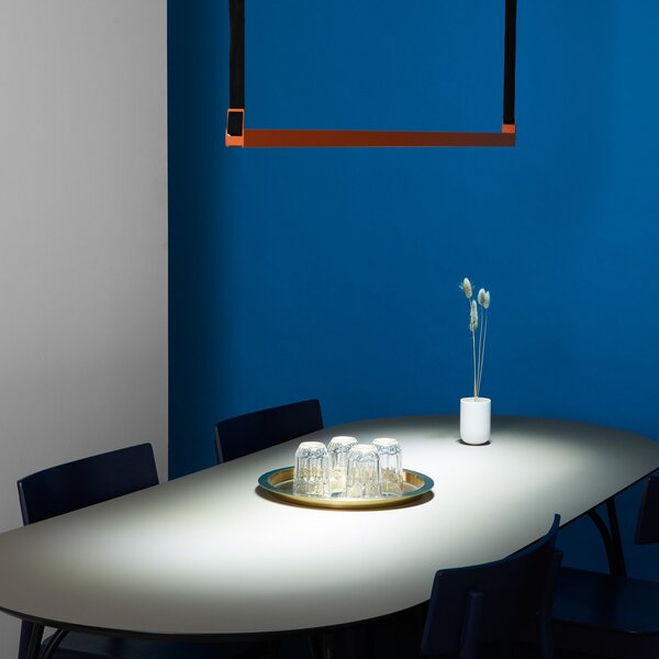 Lampada a sospensione LOOM DESIGN, Belto, dimmerabile, Arancione, Sala da pranzo, Alluminio, Moderno