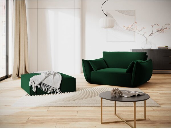 Poltrona verde scuro con rivestimento in velluto Vanda – Mazzini Sofas