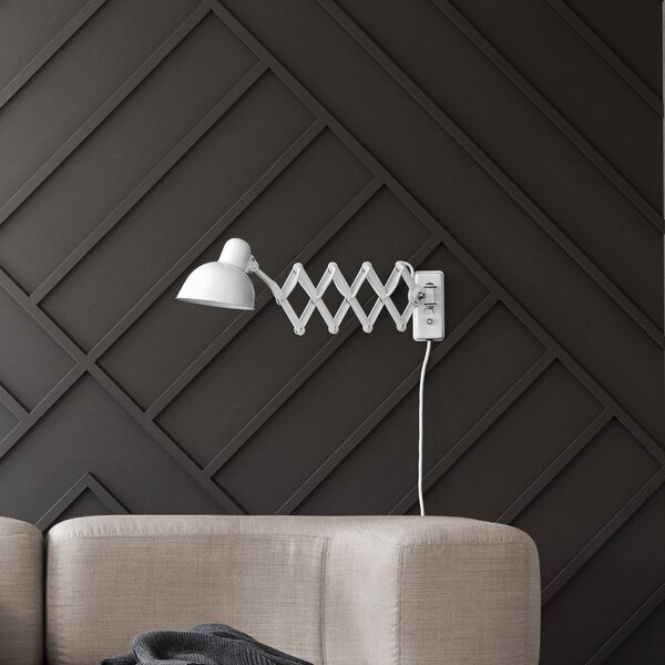 Applique da parete FRITZ HANSEN, Kaiser Idell 6718-W, dimmerabile, Bianco, Soggiorno, Metallo, Design