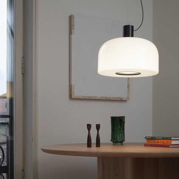 Lampada a sospensione FLOS, Bellhop Glass S2, dimmerabile, Bianco, Soggiorno, Vetro